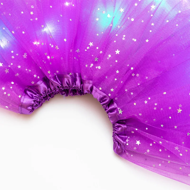 LED Glowing Light Girls Princess Tutu Skirt Christmas All Saints' Days Wedding Party Dancing Miniskirt 3-8Years Costume Clothing