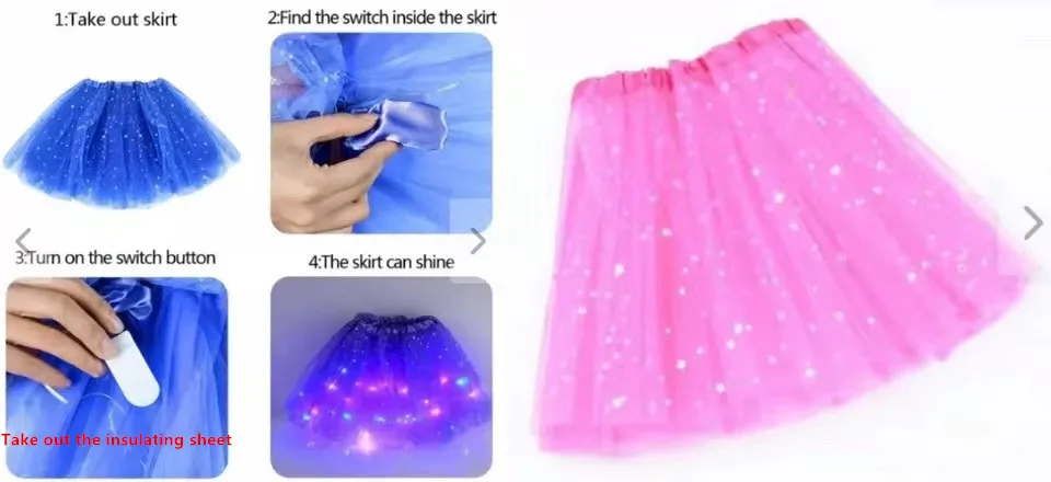 LED Glowing Light Girls Princess Tutu Skirt Christmas All Saints' Days Wedding Party Dancing Miniskirt 3-8Years Costume Clothing