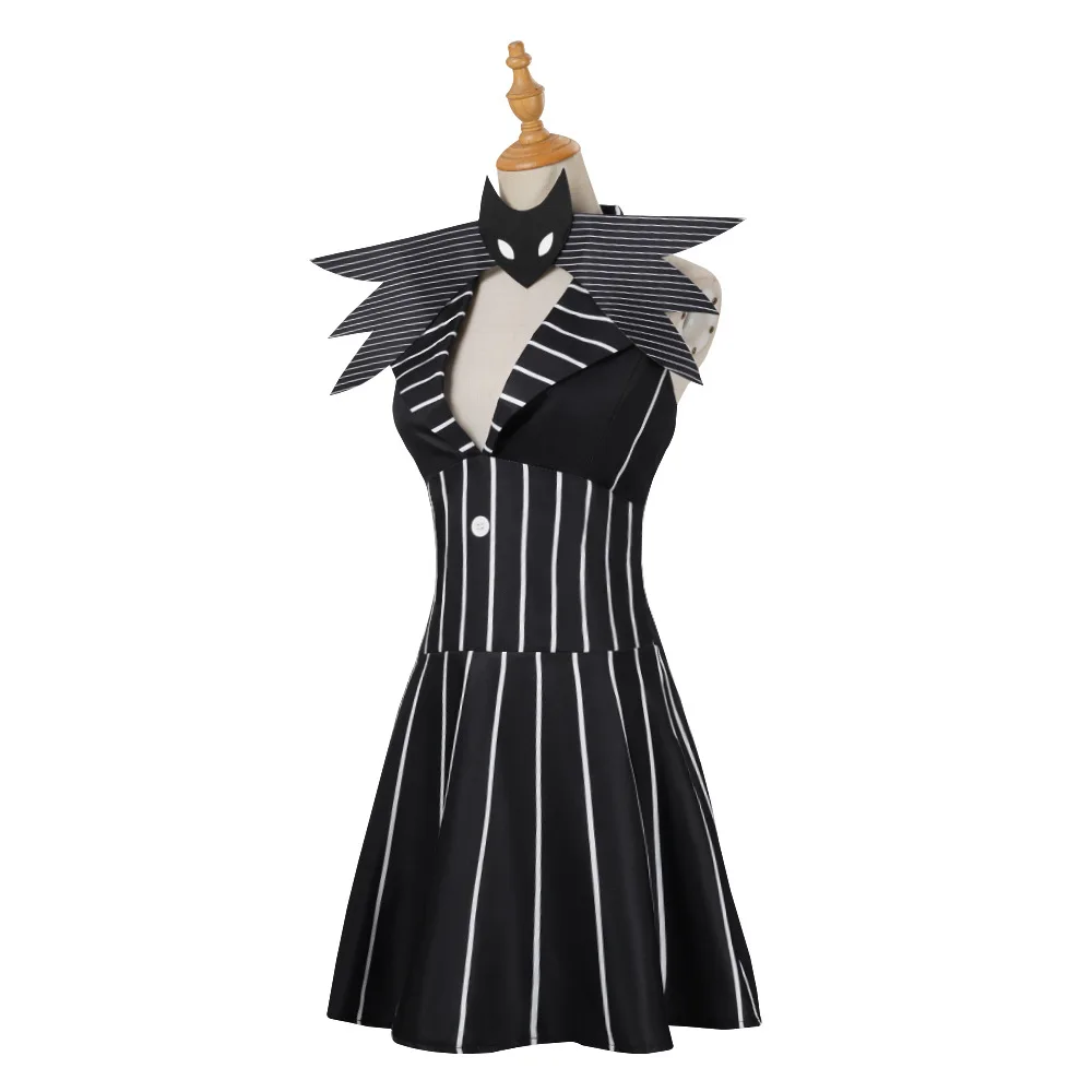 Anime Jack Skellington Cosplay Costume Christmas Outfit Black Stripe Dress For Woman Halloween Costume for Woman
