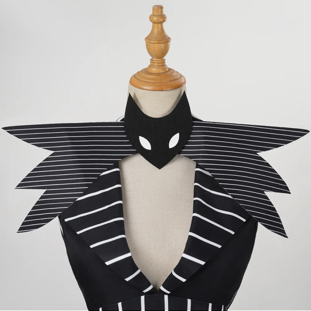 Anime Jack Skellington Cosplay Costume Christmas Outfit Black Stripe Dress For Woman Halloween Costume for Woman