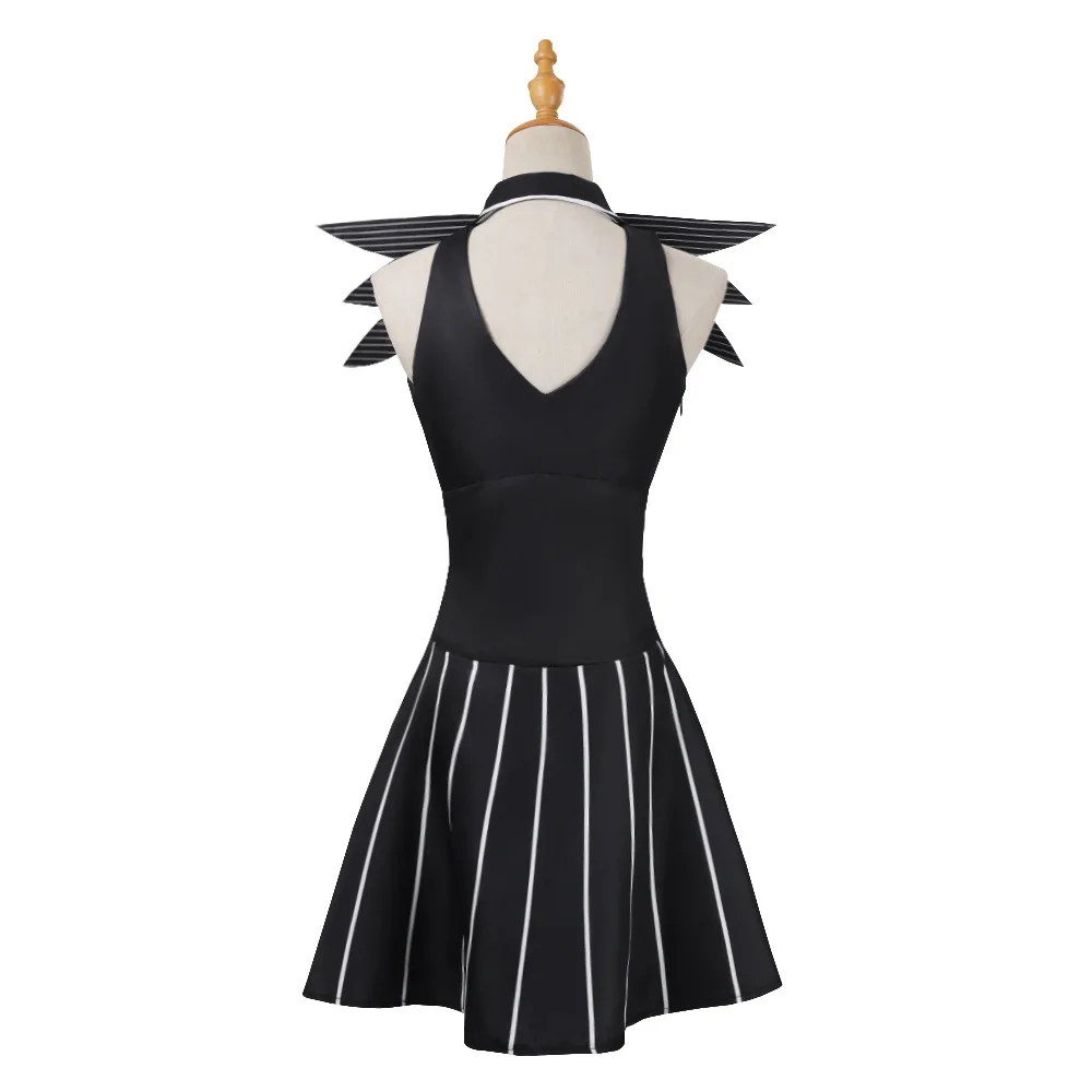 Anime Jack Skellington Cosplay Costume Christmas Outfit Black Stripe Dress For Woman Halloween Costume for Woman