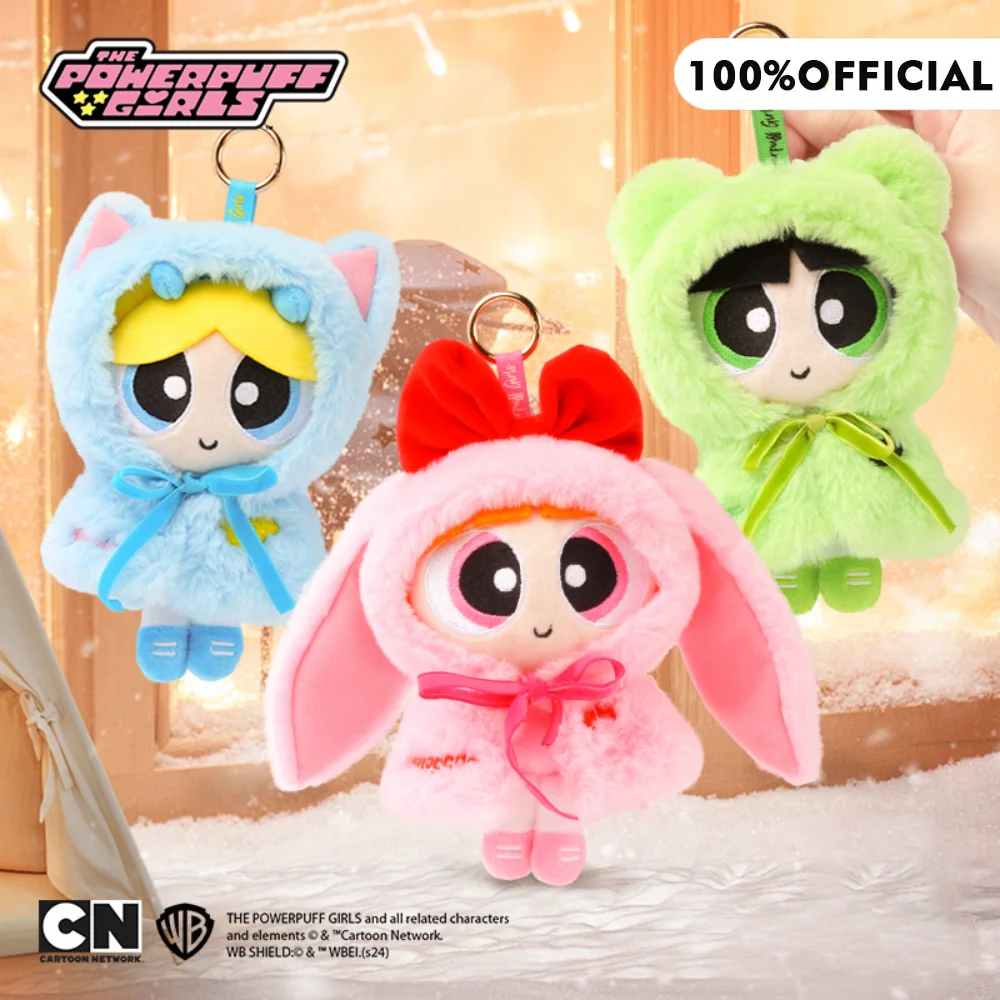 Genuine 15cm Powerpuff Girls Plush Doll Cloak Series Bag Ornaments Cartoon Dress Up Soft Stuffed Toys Keychain Christmas Gifts