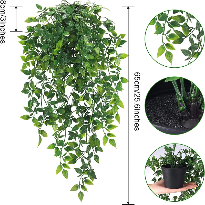 Artificial Ivy Plants Plastic Leaf With Pots Wedding New Year Christmas Decoration for Home Garden DIY Living Room Wall Hanging
