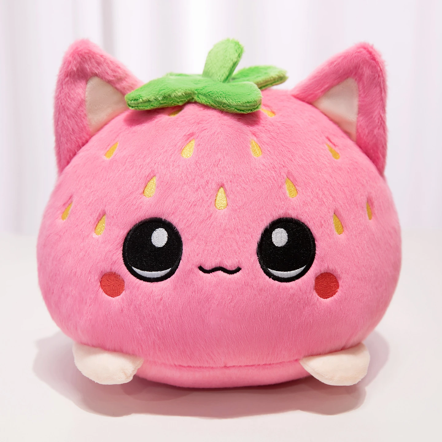 Cute Plush Stuffed Toy Strawberry Cat Pillow Doll Children's Birthday Gift Home Decoration Animal Christmas Gift