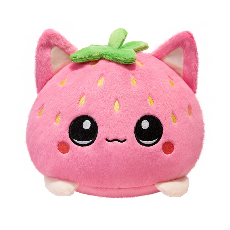 Cute Plush Stuffed Toy Strawberry Cat Pillow Doll Children's Birthday Gift Home Decoration Animal Christmas Gift