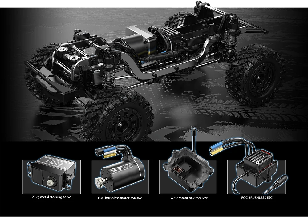 NEW MJX HYPER GO H12Y H12Y+ 1/12 RC Car Brushless FOC 4WD Remote Control Mountaineering Off-Road Climbing Off Road RC Toy Christmas Festival Gift Set