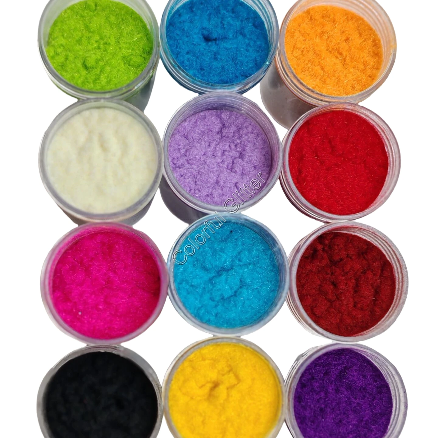 12 Colors 3D Candy Flocking Velvet Fuzzy Nylon Fiber Powder for Nail Art Manicure Taba Squishy Scenery Christmas Crafts DIY