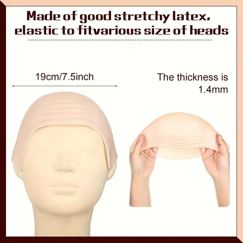 Bald Outfit Cosplay Accessories Set with Latex Bald Hat And Nylon Wig Cap for Halloween Christmas Carnival April Fool's Party