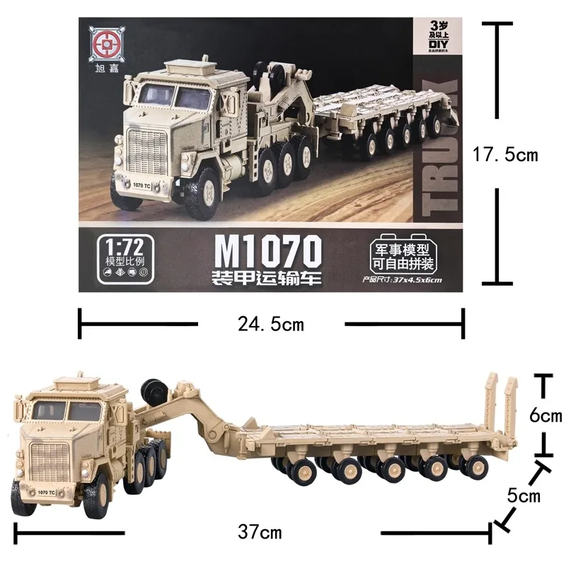 1/72 Creative Military Series Building Blocks Beige Armored Transport Vehicle M-Track Vs M1A2 Tank Model Toys For Christmas Gift
