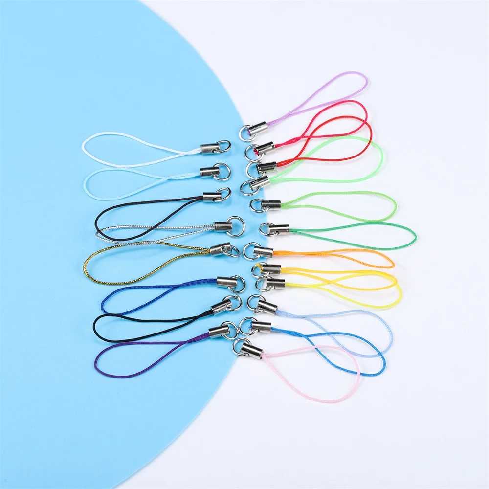 100Pcs Lanyard Lariat Cord Lobster Clasp Rope Christmas Bell Keychain Hooks Mobile Phone Strap Charm Keyring Bag Accessories