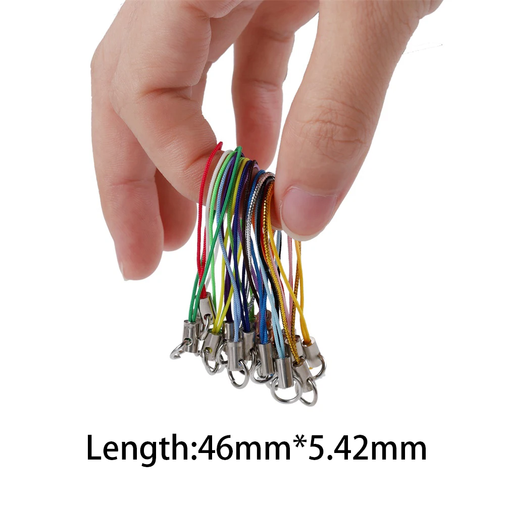 100Pcs Lanyard Lariat Cord Lobster Clasp Rope Christmas Bell Keychain Hooks Mobile Phone Strap Charm Keyring Bag Accessories