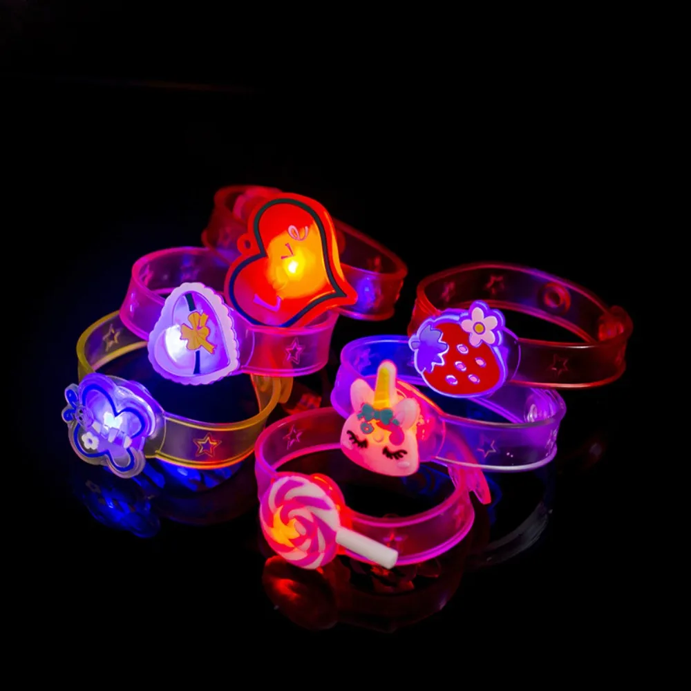 12-60Pcs Cute Cartoon Glowing Bracelet Kids Birthday Party Wedding Guest Gift Halloween Christmas Carnival Party Gift Decoration