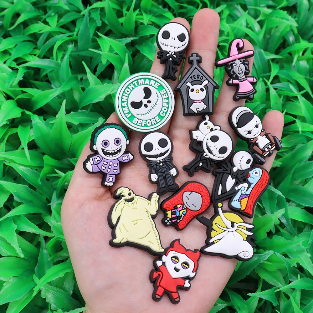 Good Quality 1-23pcs PVC Shoe Charms The Nightmare Before Christmas PVC Accessories Sandals Ornaments For Children DIY Present