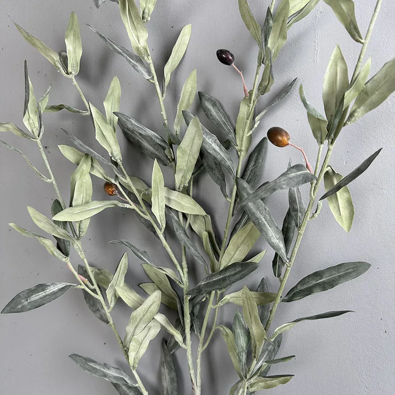 Artificial Olive Branch With Realistic Faux Leaves Fake Plants For Room Wedding Decor Arched Flower Wreath Christmas Outdoor