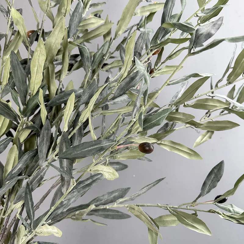 Artificial Olive Branch With Realistic Faux Leaves Fake Plants For Room Wedding Decor Arched Flower Wreath Christmas Outdoor