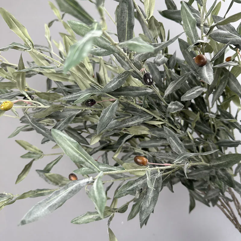 Artificial Olive Branch With Realistic Faux Leaves Fake Plants For Room Wedding Decor Arched Flower Wreath Christmas Outdoor