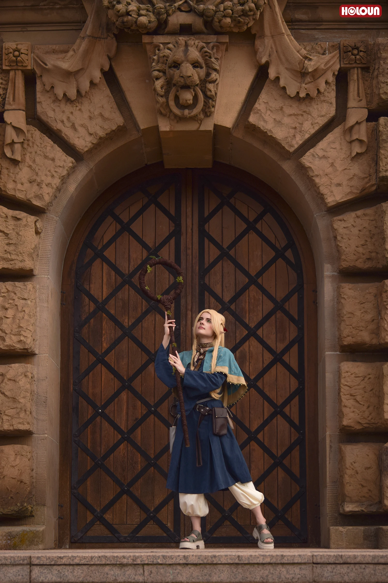HOLOUN Delicious Anime Marcille Cosplay Costume Wig Shawl Cloak Dress Pants Rose Net Halloween Christmas Gift