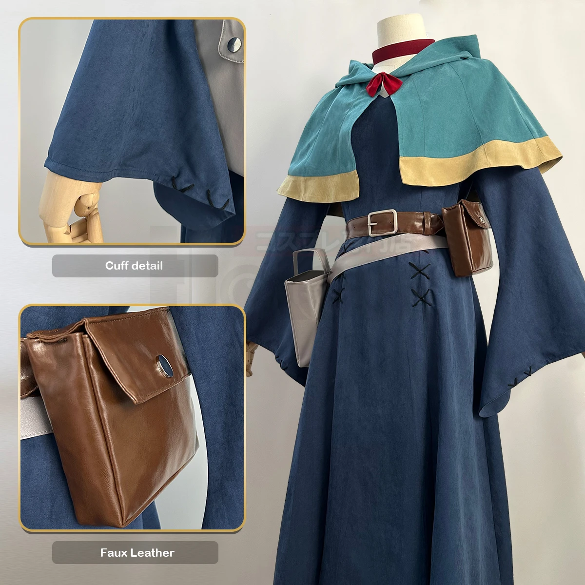 HOLOUN Delicious Anime Marcille Cosplay Costume Wig Shawl Cloak Dress Pants Rose Net Halloween Christmas Gift