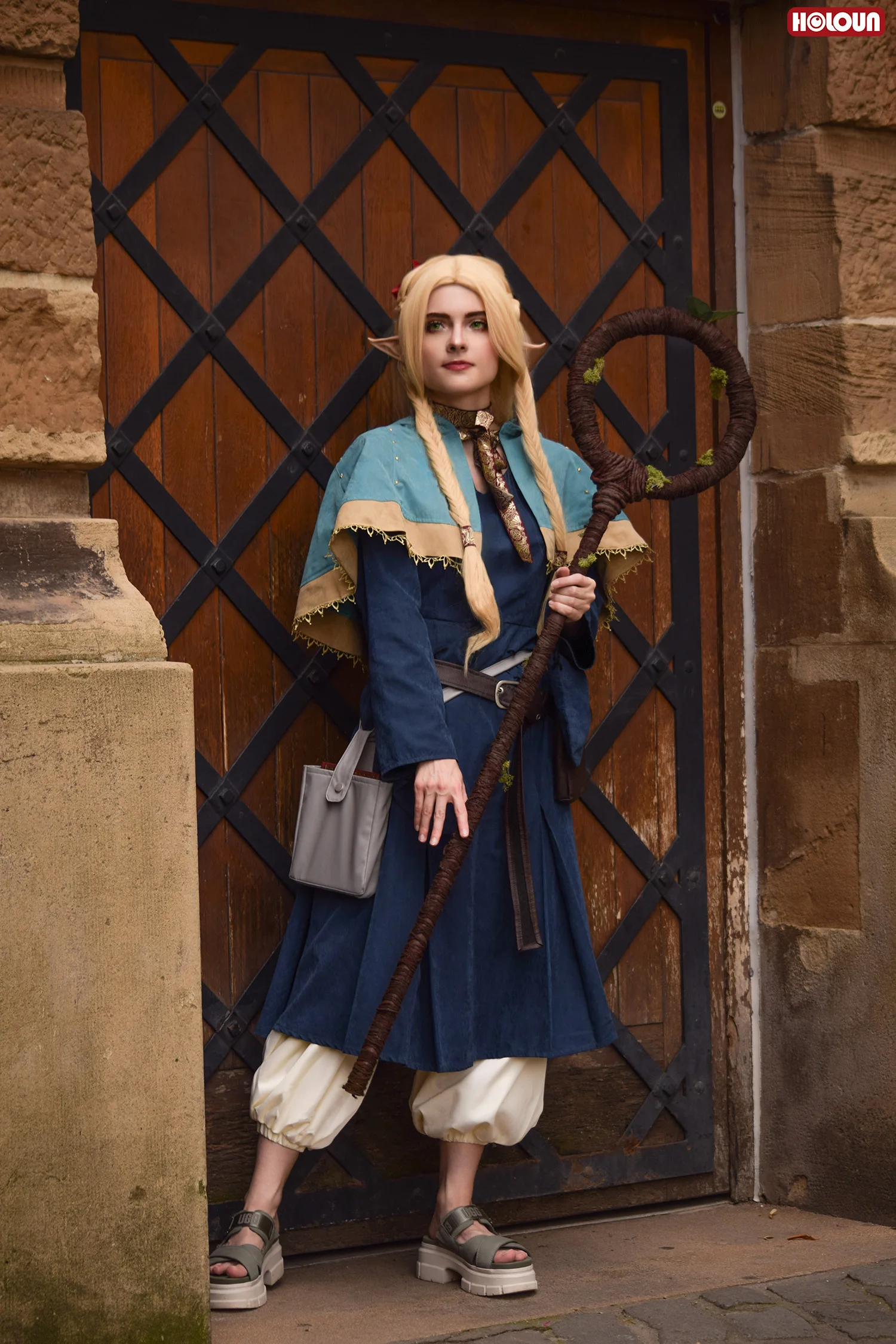HOLOUN Delicious Anime Marcille Cosplay Costume Wig Shawl Cloak Dress Pants Rose Net Halloween Christmas Gift