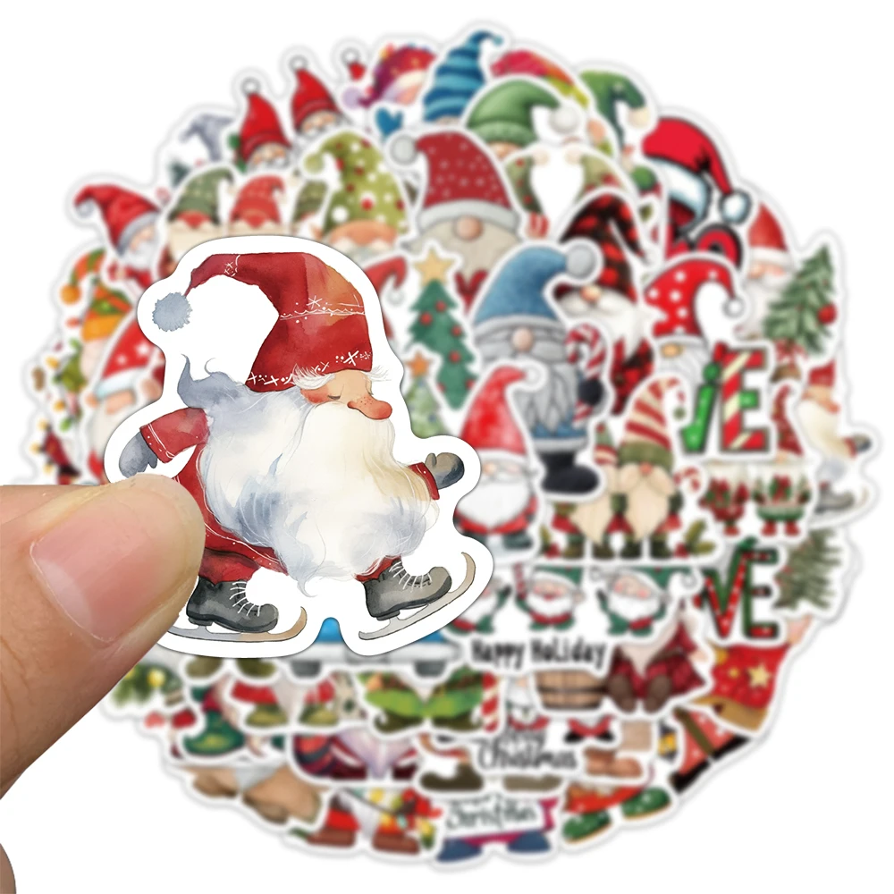 50PCS Christmas Dwarf Stickers Exquisite and Cute Santa Claus Account Material Phone Case Laptop Luggage Waterproof Stickers