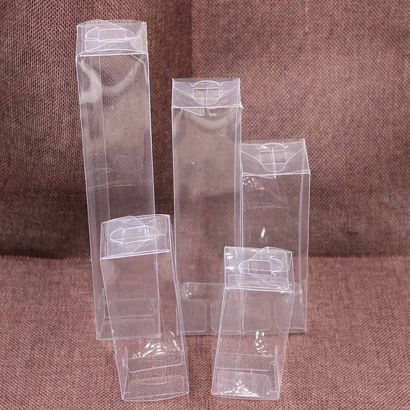 1lot=10pcs 4x4x8/10/12/16/20cm Wholesale NewClear PVC Box Packaging Wedding/Christmas Favorite Chocolate Candy Apple Gift Event