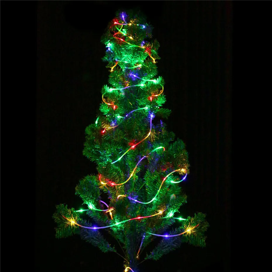 LED Solar Strip Rope Tube Fairy Light Solar Powered Garland String Light Christmas Decor for Outdoor Garden Lawn Tree Yard Fence
