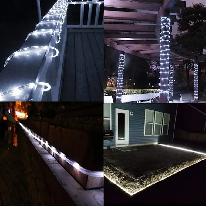 LED Solar Strip Rope Tube Fairy Light Solar Powered Garland String Light Christmas Decor for Outdoor Garden Lawn Tree Yard Fence
