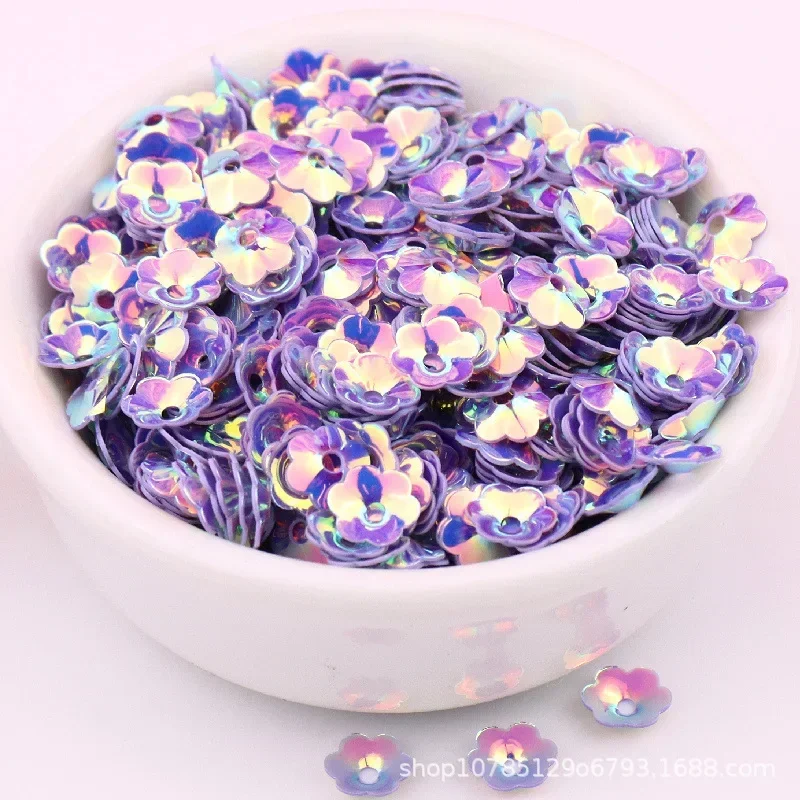 10g/Pack 6mm 8mm Concave Plum Flower Sequins Christmas Decoration Crafts Paillettes DIY Ornament Sewing Lentejuelas Accessories