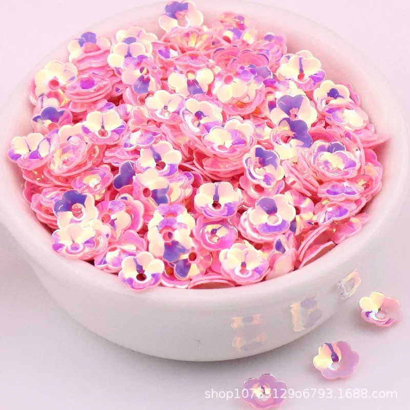10g/Pack 6mm 8mm Concave Plum Flower Sequins Christmas Decoration Crafts Paillettes DIY Ornament Sewing Lentejuelas Accessories