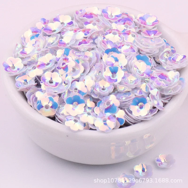 10g/Pack 6mm 8mm Concave Plum Flower Sequins Christmas Decoration Crafts Paillettes DIY Ornament Sewing Lentejuelas Accessories