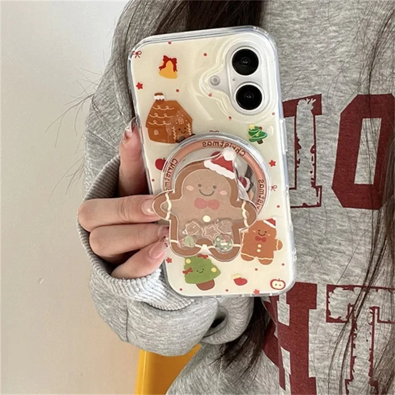 Korean Quicksand Christmas Tree Magnetic Holder Grip Tok Griptok Phone Holder Stand Support For iPhone For Pad Magsafe Smart Tok