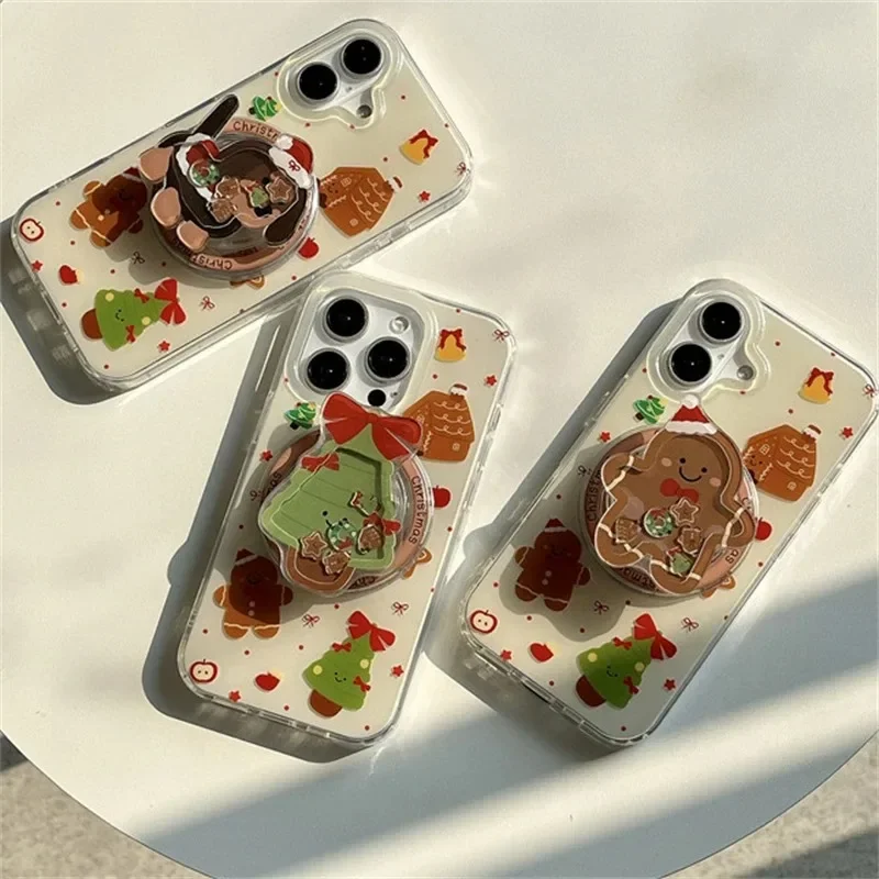 Korean Quicksand Christmas Tree Magnetic Holder Grip Tok Griptok Phone Holder Stand Support For iPhone For Pad Magsafe Smart Tok