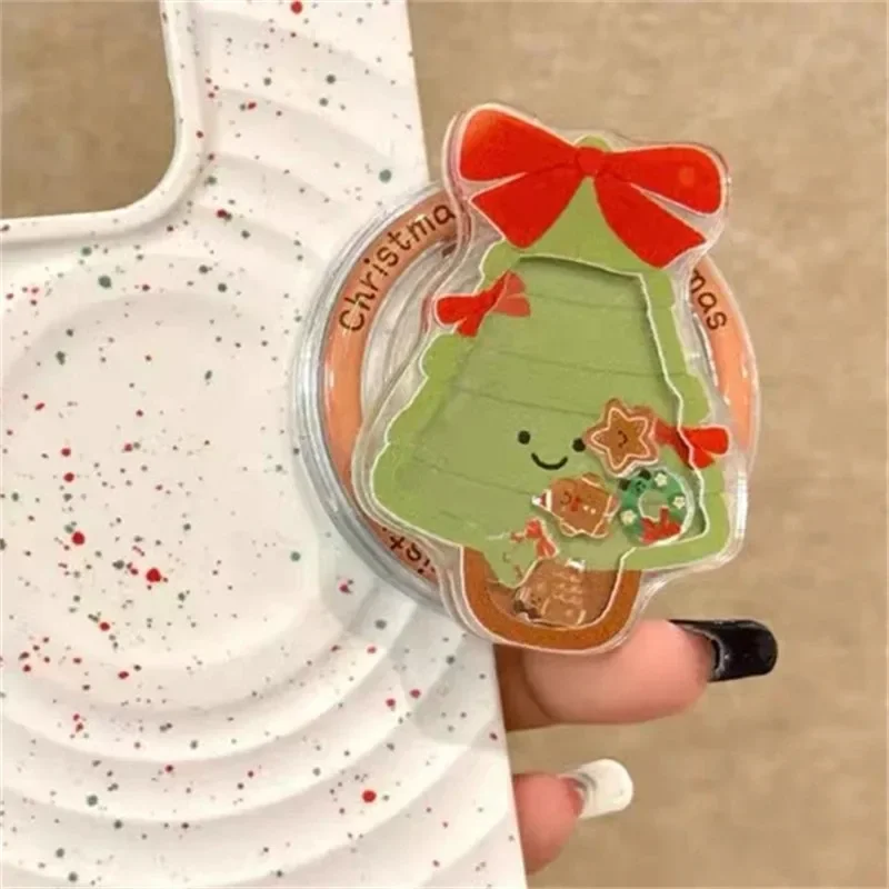 Korean Quicksand Christmas Tree Magnetic Holder Grip Tok Griptok Phone Holder Stand Support For iPhone For Pad Magsafe Smart Tok