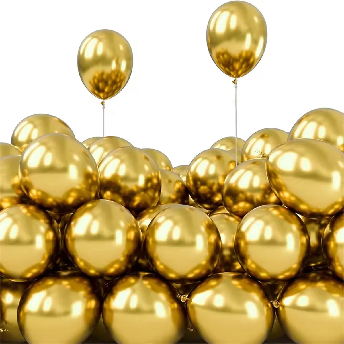 50 pcs 5 Inch Chrome Metallic Helium Balloons for Birthday Wedding Anniversary Christmas Party Decorations