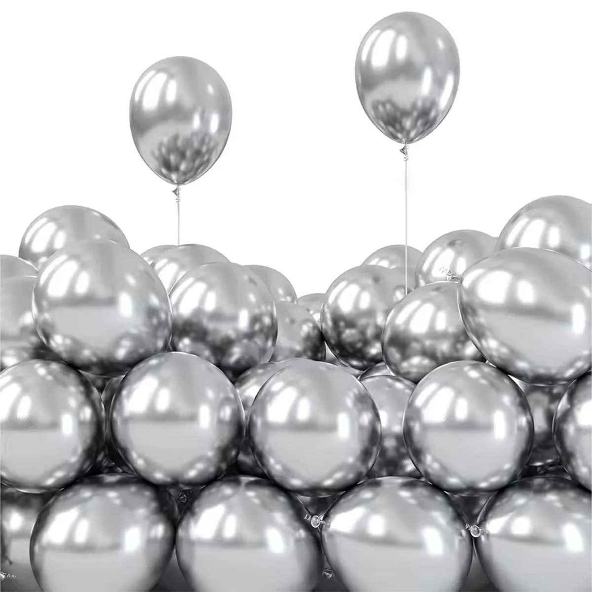 50 pcs 5 Inch Chrome Metallic Helium Balloons for Birthday Wedding Anniversary Christmas Party Decorations