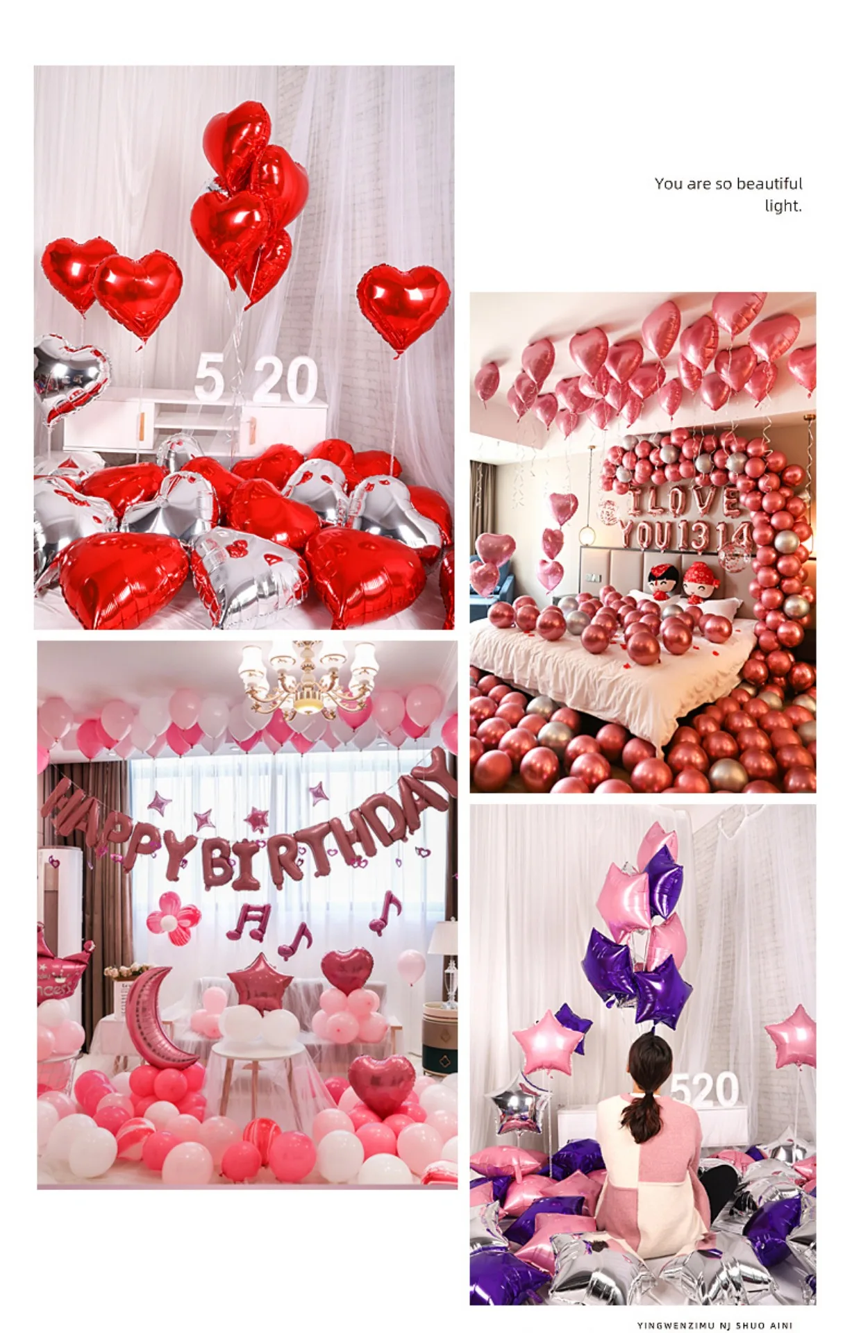 Love Heart Foil Balloons, Helium Balloon, Valentine's Day Supplies, Wedding, Christmas, Birthday Party Decorations, 18Inch 10Pcs