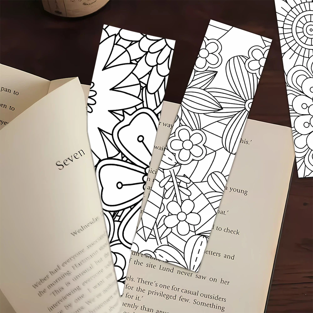 32pcs, Coloring Flower Bookmarks, suitable for back-to-school season, Christmas, Halloween, teachers, readers, and birthdays.