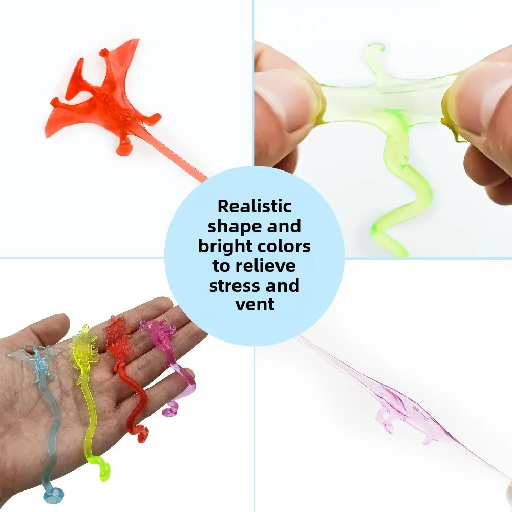 10-50PC Mini Colorful Sticky Stretch Dinosaur Children's Birthday Party Pinata Christmas Gift Bag Filling Carnival Kids Gift Bag