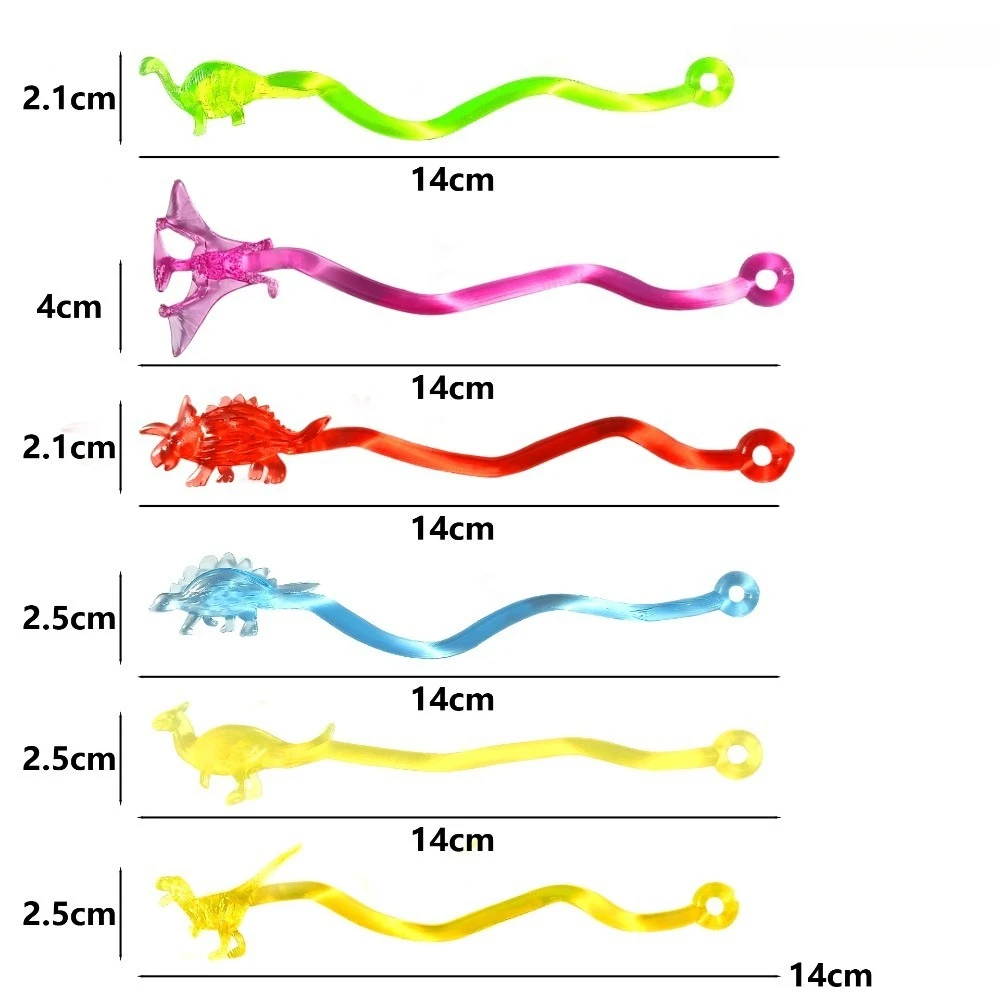 10-50PC Mini Colorful Sticky Stretch Dinosaur Children's Birthday Party Pinata Christmas Gift Bag Filling Carnival Kids Gift Bag