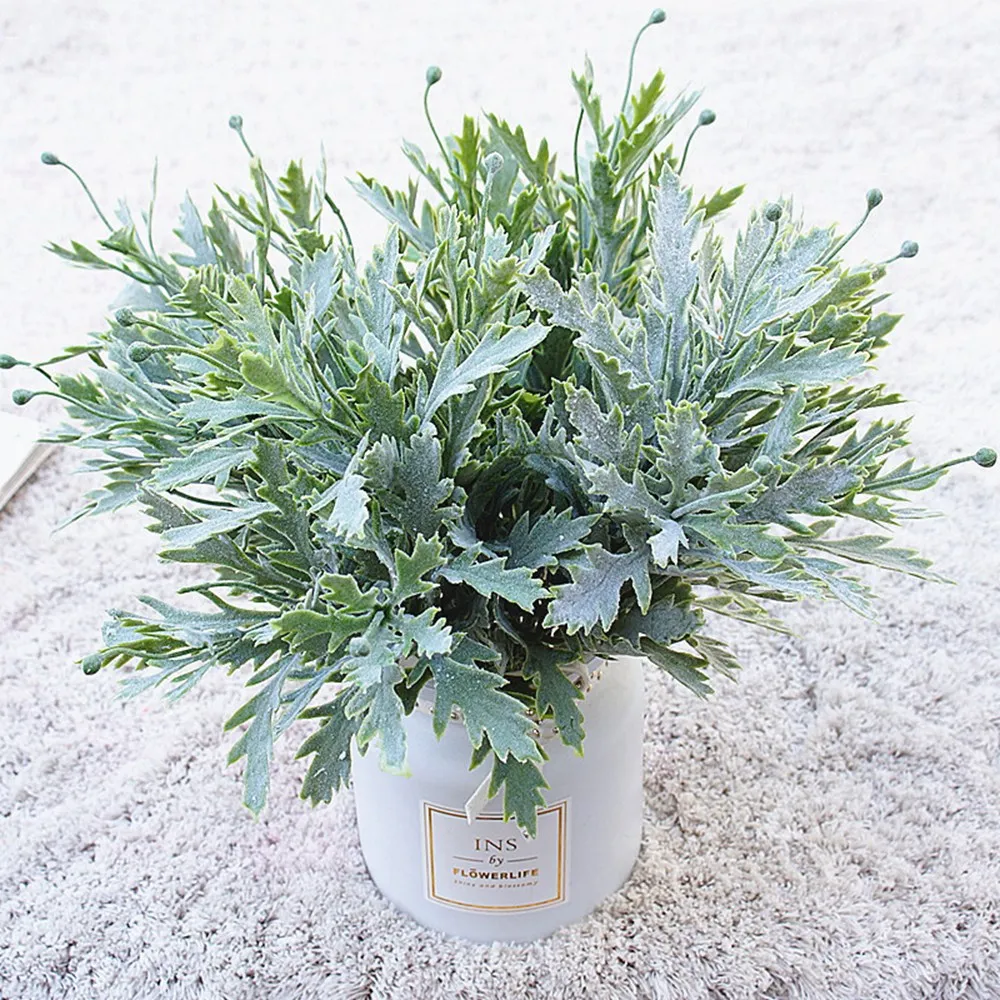 5pcs Chrysanthemum Leaf Artificial Flower Plant for Home Wall Vase Wedding Photography Decoration Christmas Wreath DIY Gift Box