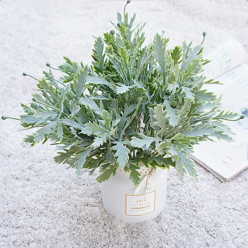 5pcs Chrysanthemum Leaf Artificial Flower Plant for Home Wall Vase Wedding Photography Decoration Christmas Wreath DIY Gift Box