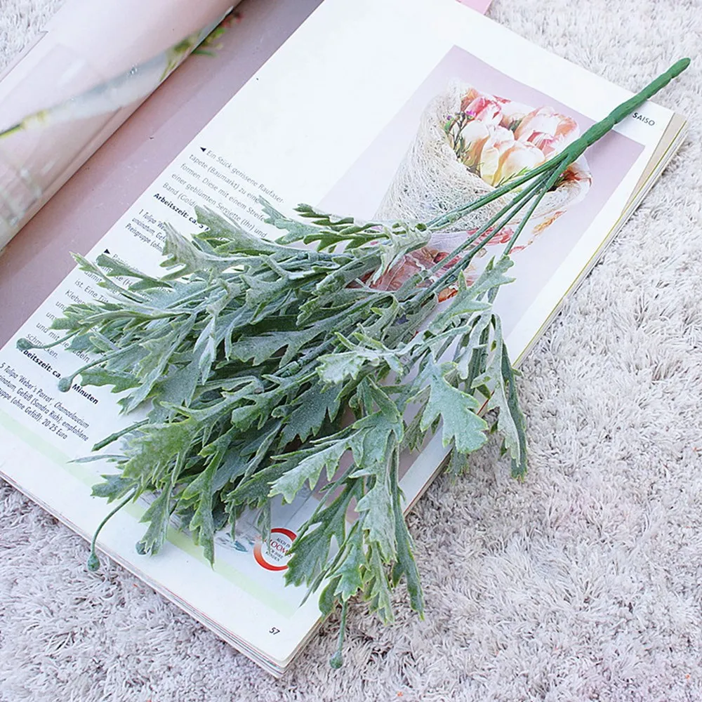 5pcs Chrysanthemum Leaf Artificial Flower Plant for Home Wall Vase Wedding Photography Decoration Christmas Wreath DIY Gift Box