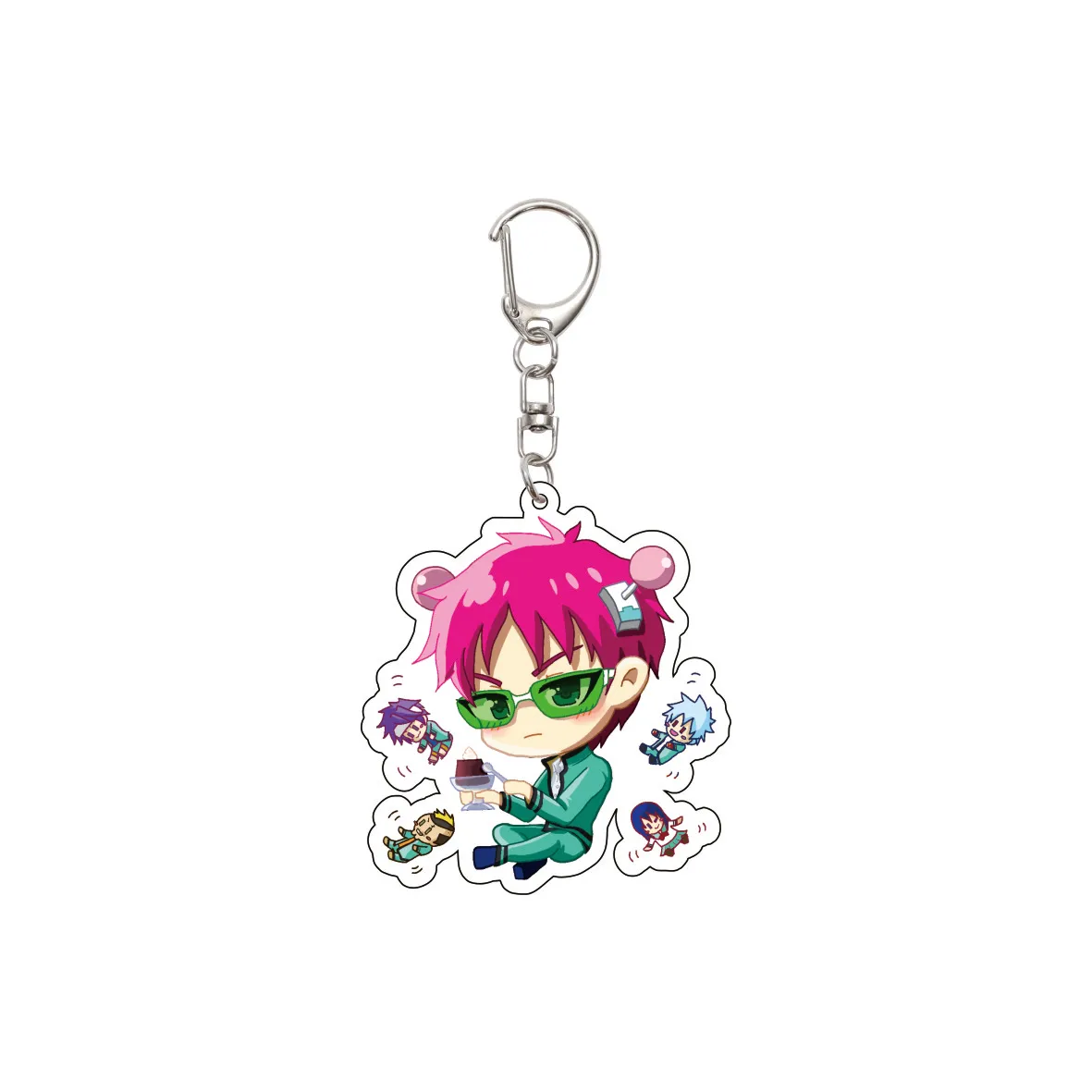 55MM Anime The Disastrous Life of Saiki K Keychain Saiki Kusuo Teruhashi Kokomi Key Chain Acrylic Model Plate Christmas Gifts