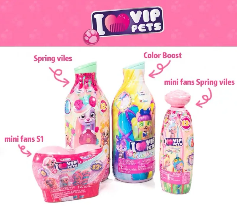 I Love Vip Pets Hairdressing Doll Pet Dog Genuine cartoon Poodle Surprise Blind Box Braided Hair Toys Set Girl'S christmas Gifts