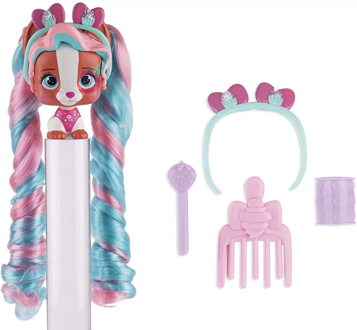 I Love Vip Pets Hairdressing Doll Pet Dog Genuine cartoon Poodle Surprise Blind Box Braided Hair Toys Set Girl'S christmas Gifts