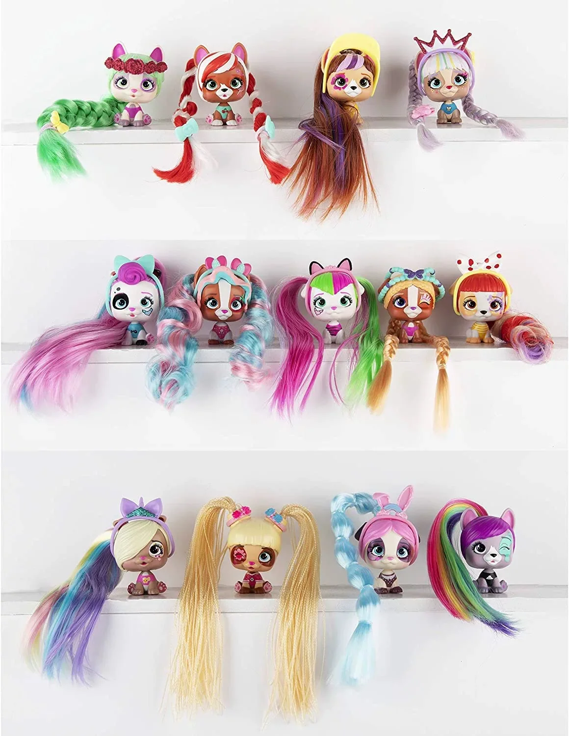 I Love Vip Pets Hairdressing Doll Pet Dog Genuine cartoon Poodle Surprise Blind Box Braided Hair Toys Set Girl'S christmas Gifts