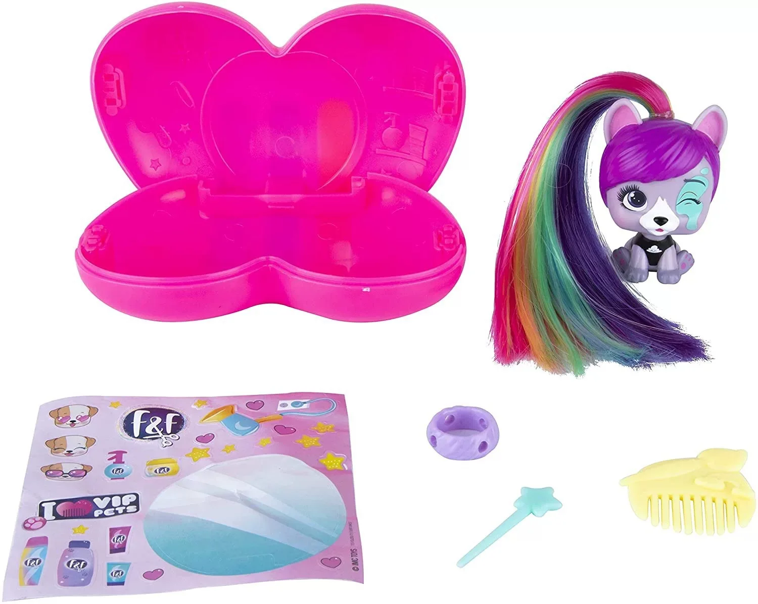 I Love Vip Pets Hairdressing Doll Pet Dog Genuine cartoon Poodle Surprise Blind Box Braided Hair Toys Set Girl'S christmas Gifts