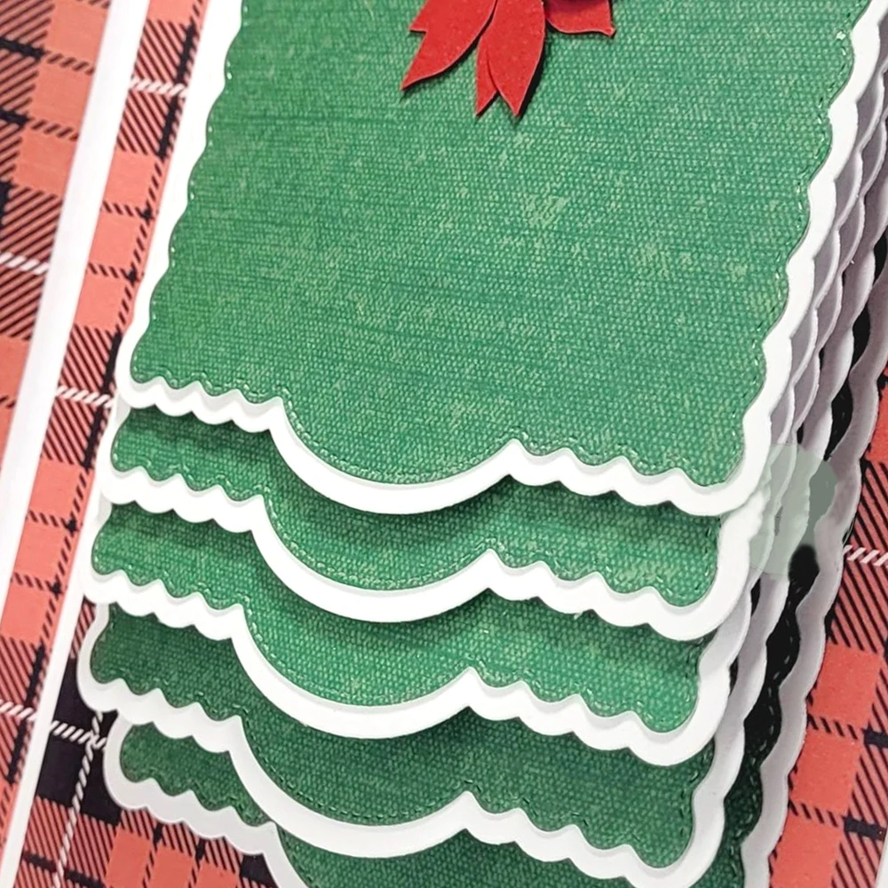 Christmas Slotted Fold Corner Pocket Metal Cutting Dies Continuous Belt and Buckle DieCut For DIY Scrapbooking Album Card Making