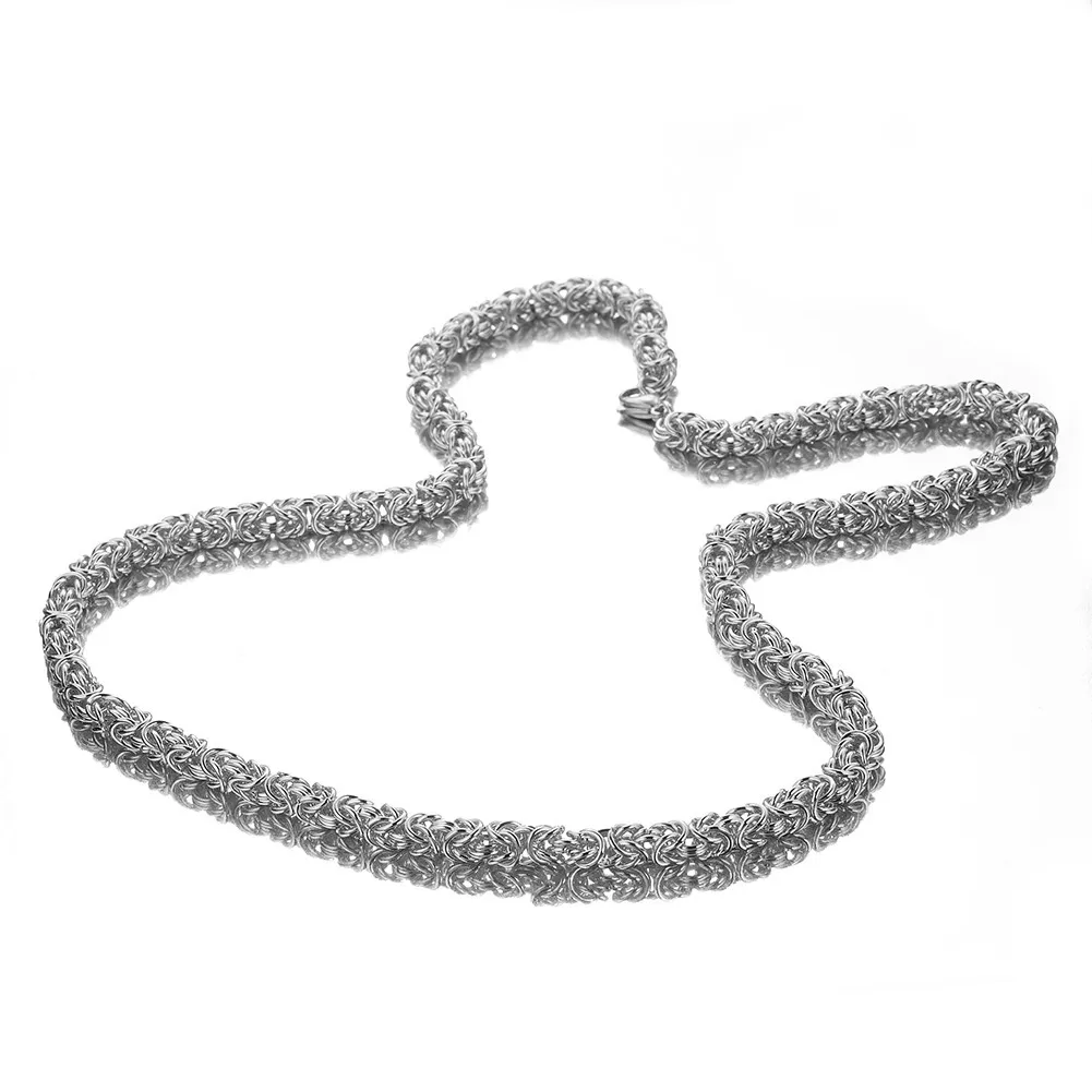 Customed Size 7"-40" Trendy 6/8/10mm Men Women Jewelry Stainless Steel Round Byzantine Chain Necklace Party Christmas Gift