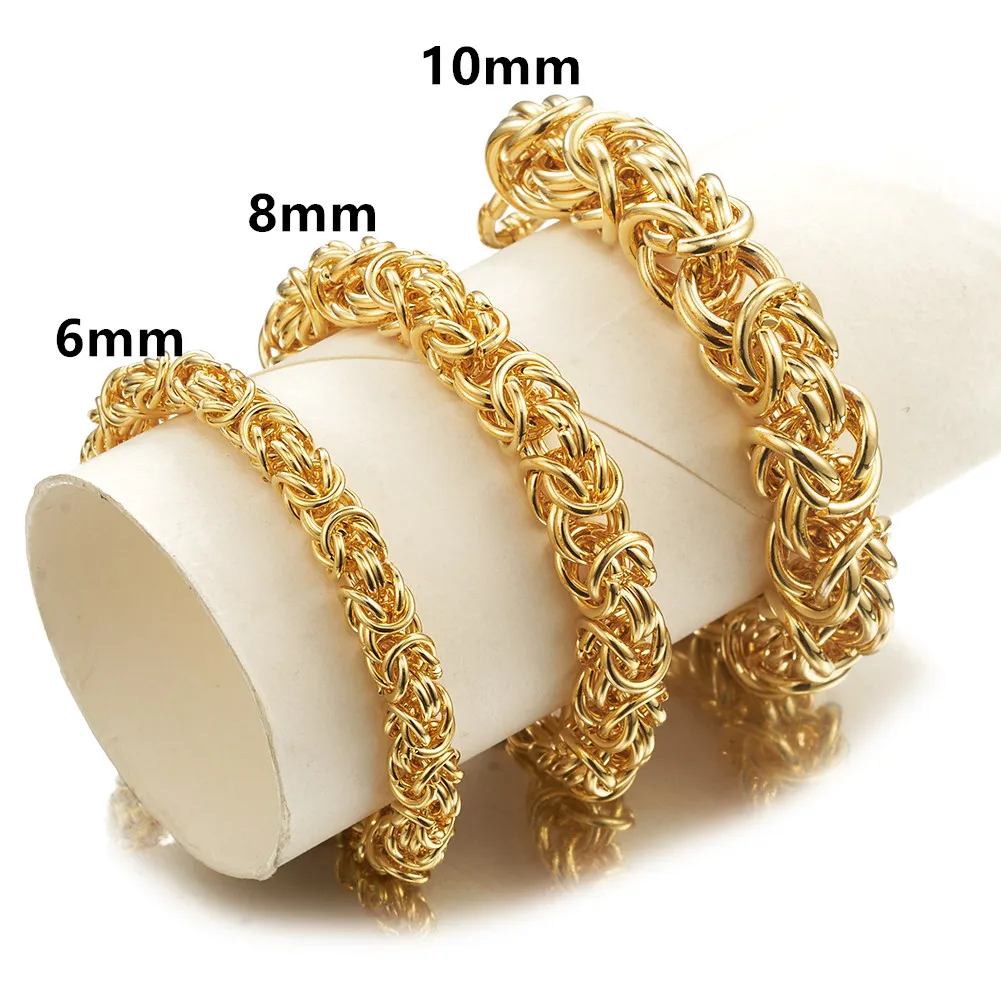 Customed Size 7"-40" Trendy 6/8/10mm Men Women Jewelry Stainless Steel Round Byzantine Chain Necklace Party Christmas Gift